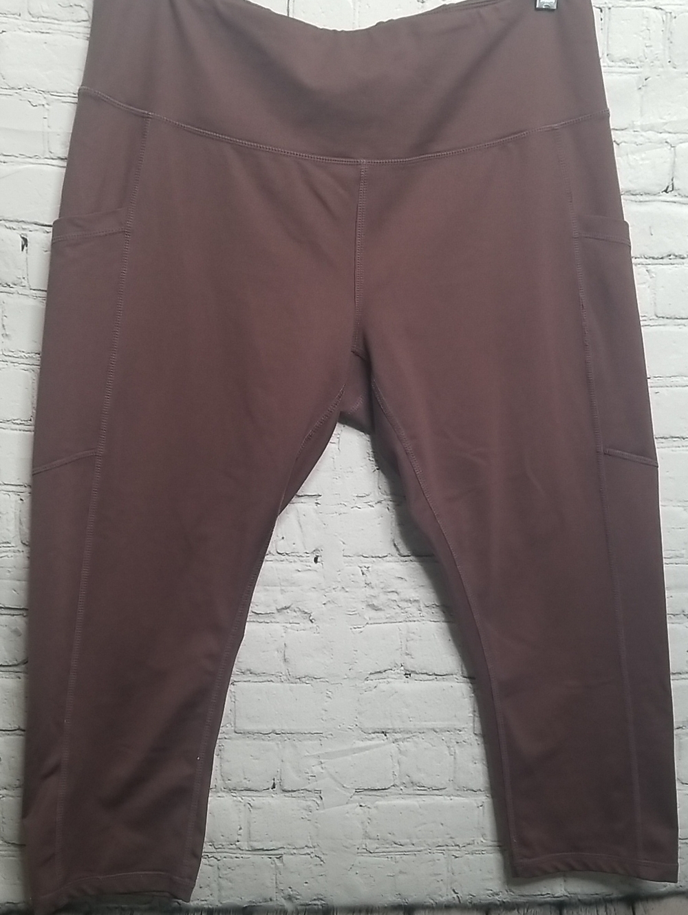 Zella Womens Brown Workout Pants Large Pockets EUC